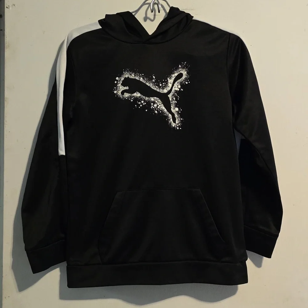 Puma Black Hoodie with White Accents